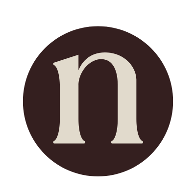 Lowercase letter 'n' inside a black circle