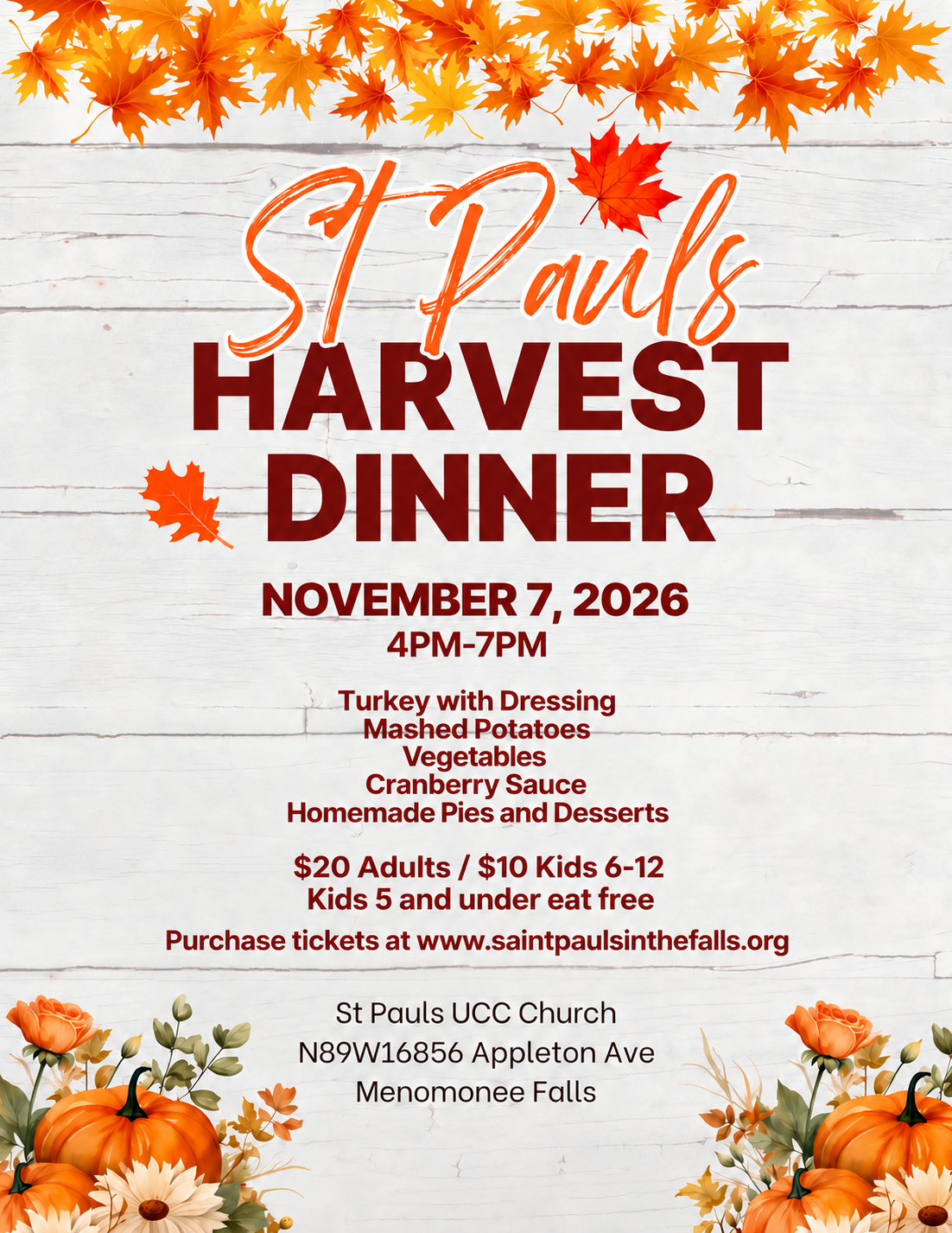 Harvest Dinner - 11/7/2026