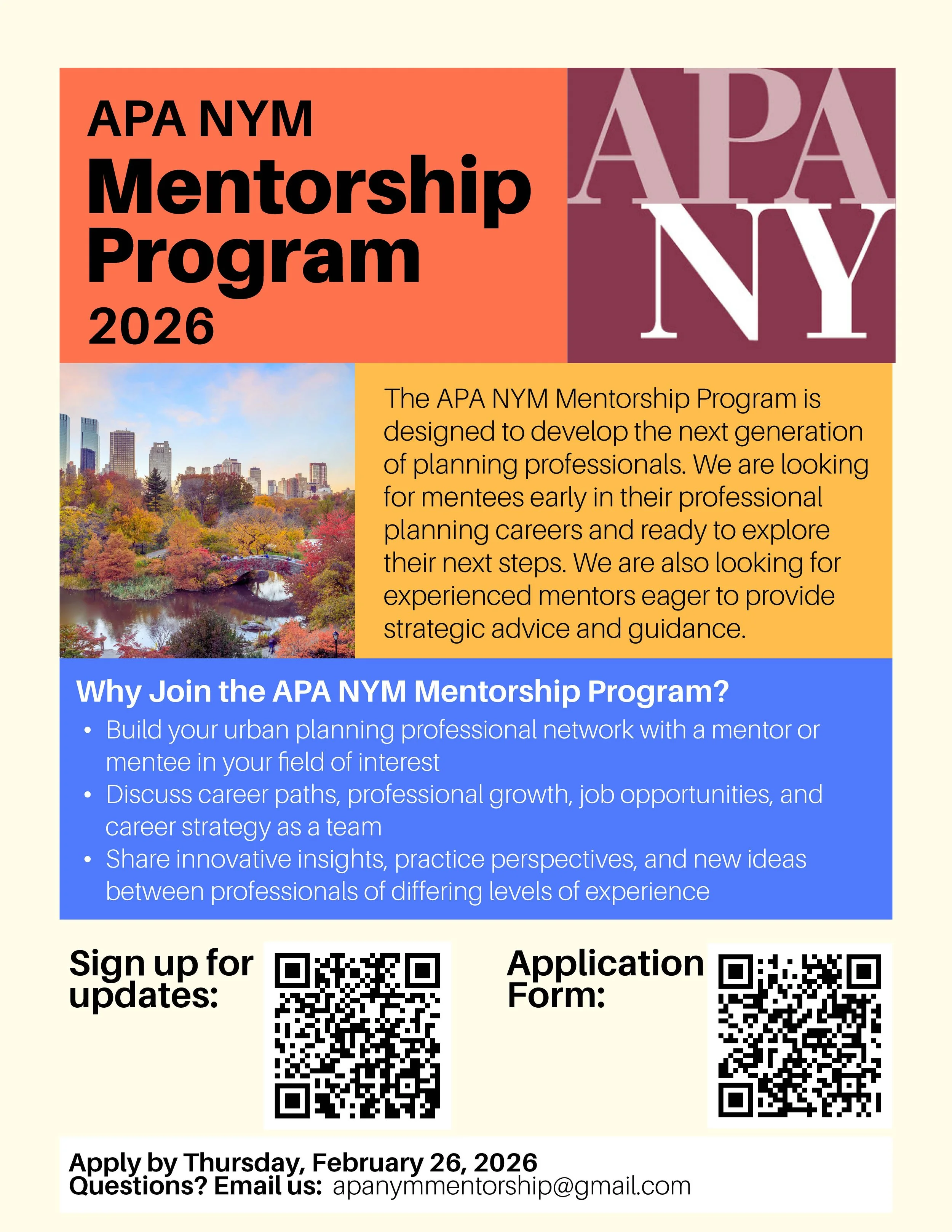 APA NYM Mentorship Program: Sign up to be a mentor or mentee! — APA NYM