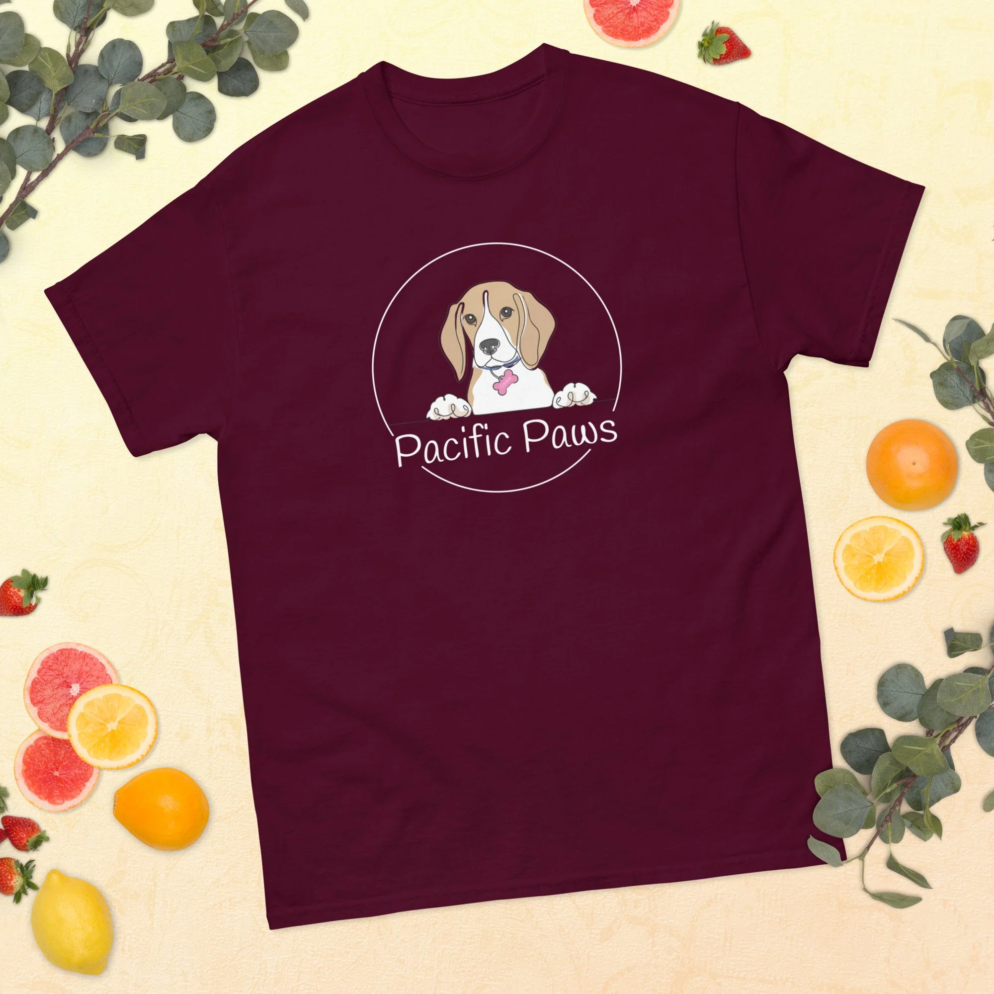 unisex-classic-tee-maroon-front-6a19b93d62bae.jpg