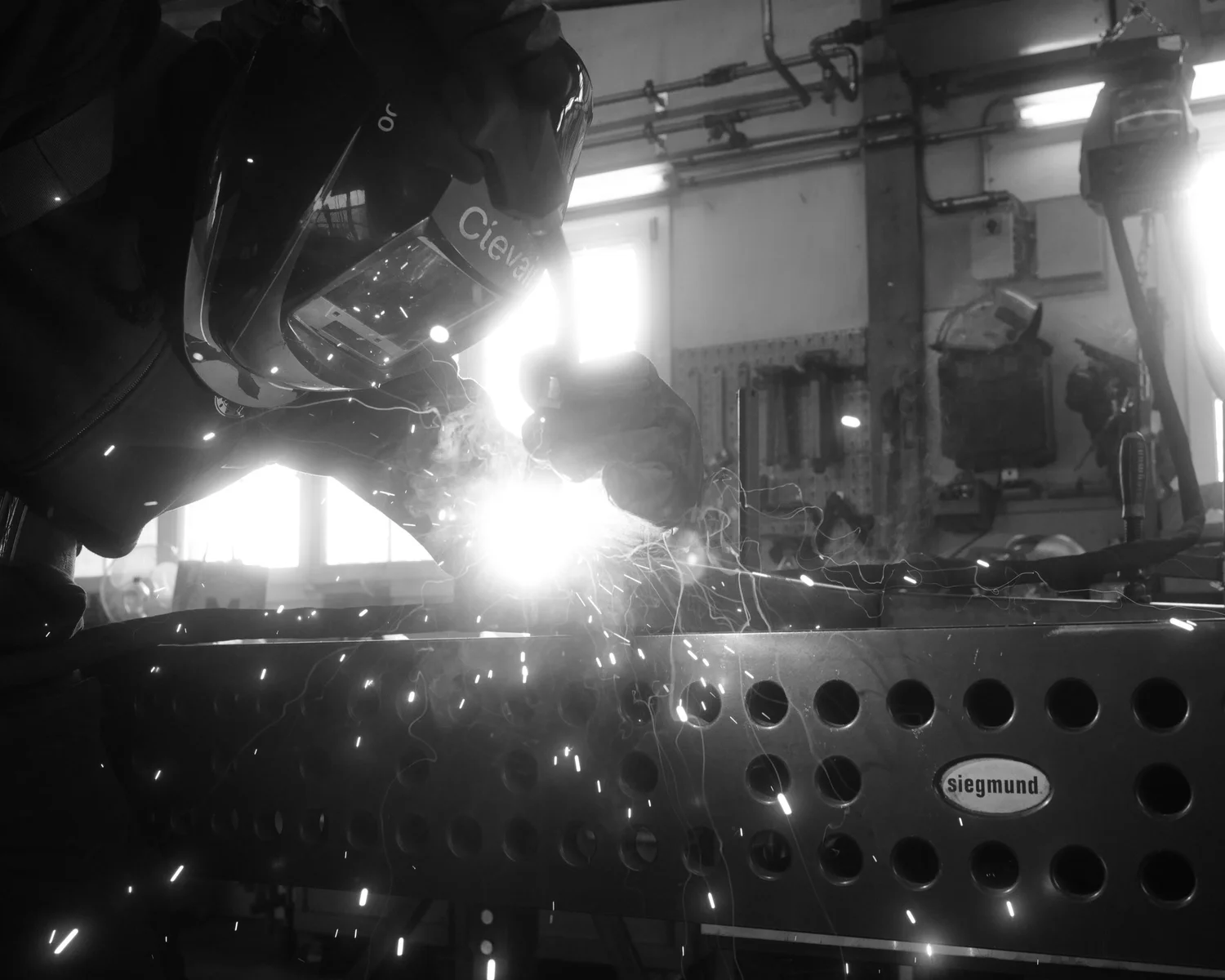 Close view of welding at Kraftschmiede