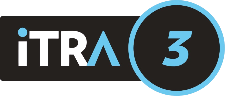 The image features the word 'iTRA' with a stylized 'A' and a large blue circle with the number 3 inside it.