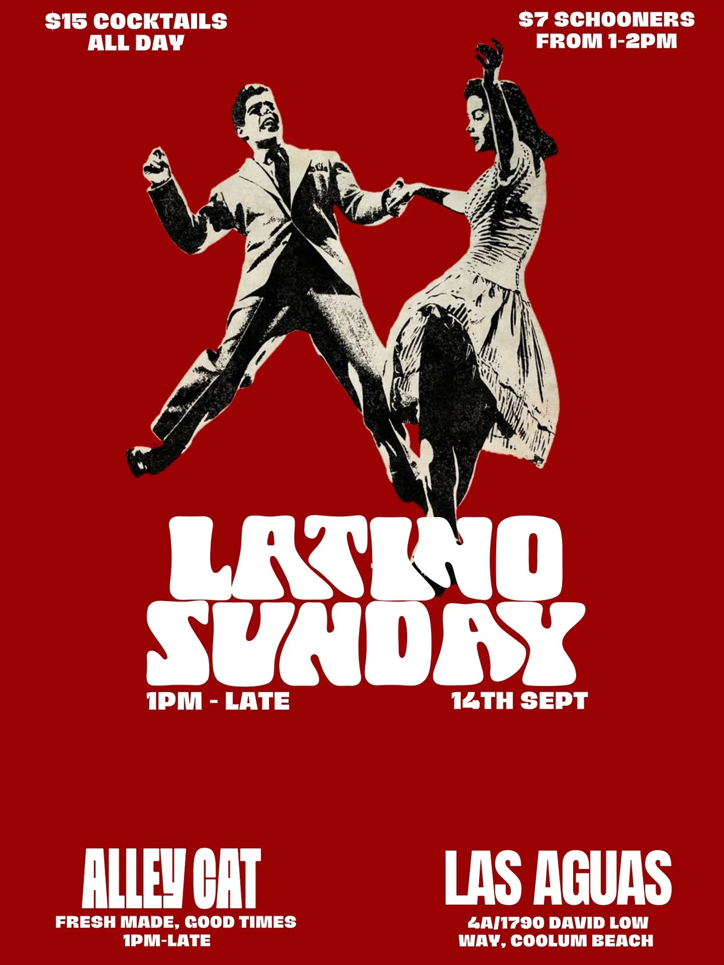 LATINO SUNDAY - THIS SUNDAY 14TH SEPTEMBER 💃

@lasaguasband PLAYING FROM 2PM, $7 Schooners from 1-2PM, $15 cocktails all day 🪩

This one will be fun! See you there