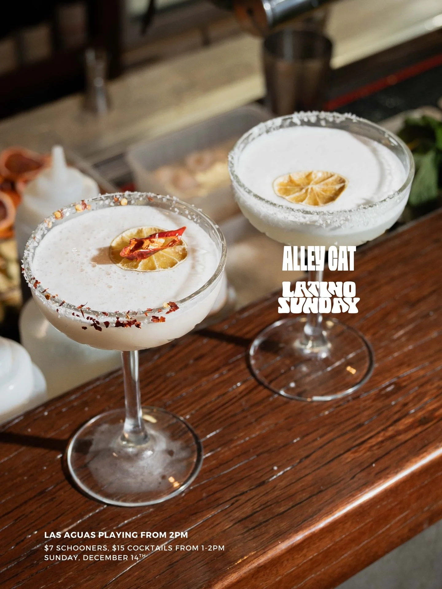 This weekend, Latino Sunday. DEC 14TH💃
The hour of power $15 cocktails &amp; $7 schooners from 1-2PM

@lasaguasband from 2PM, join us for a dance off 🪩

Meet you down there!