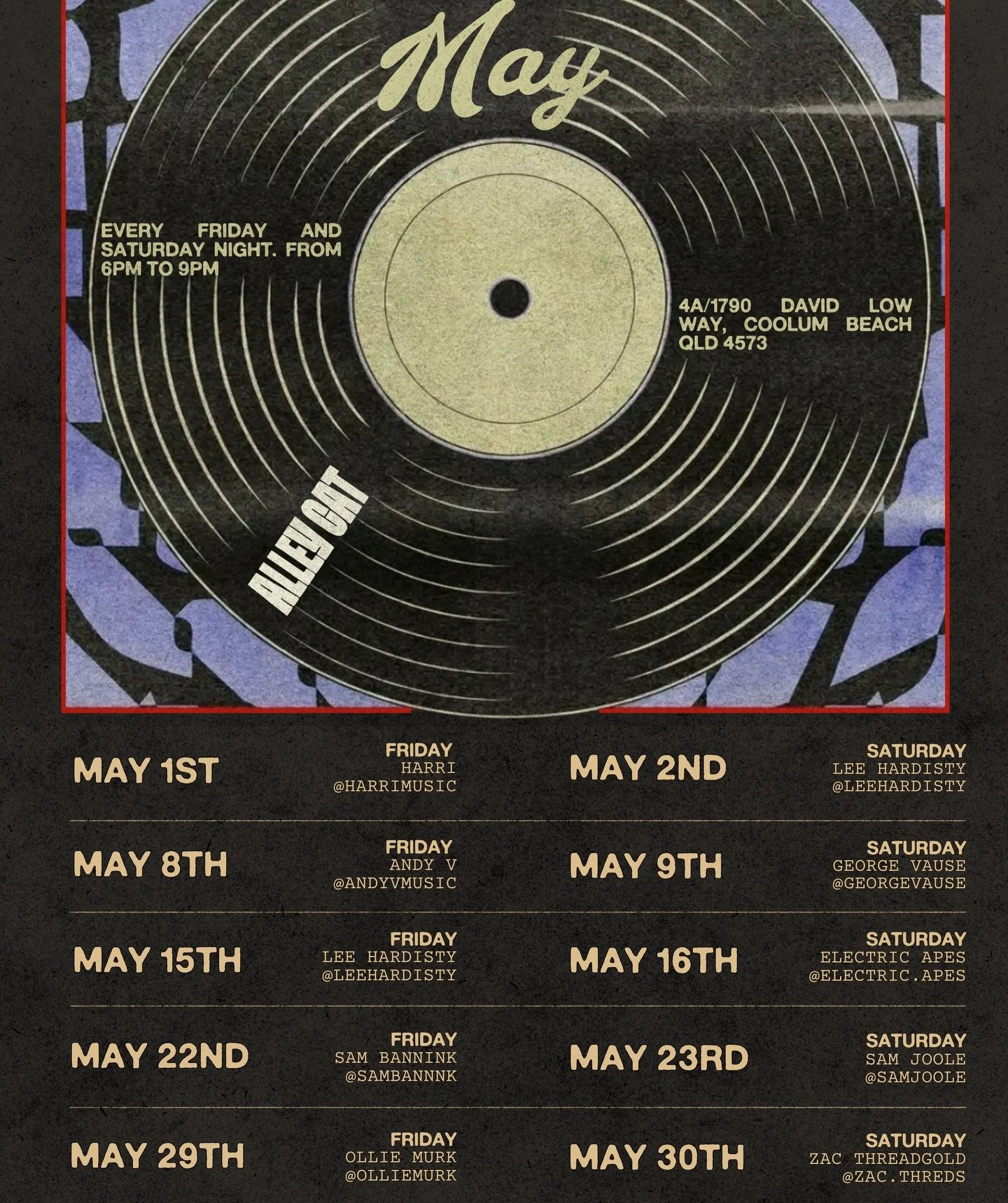 MAY / GIG GUIDE🍸

Roll with the punches 🪩💃
