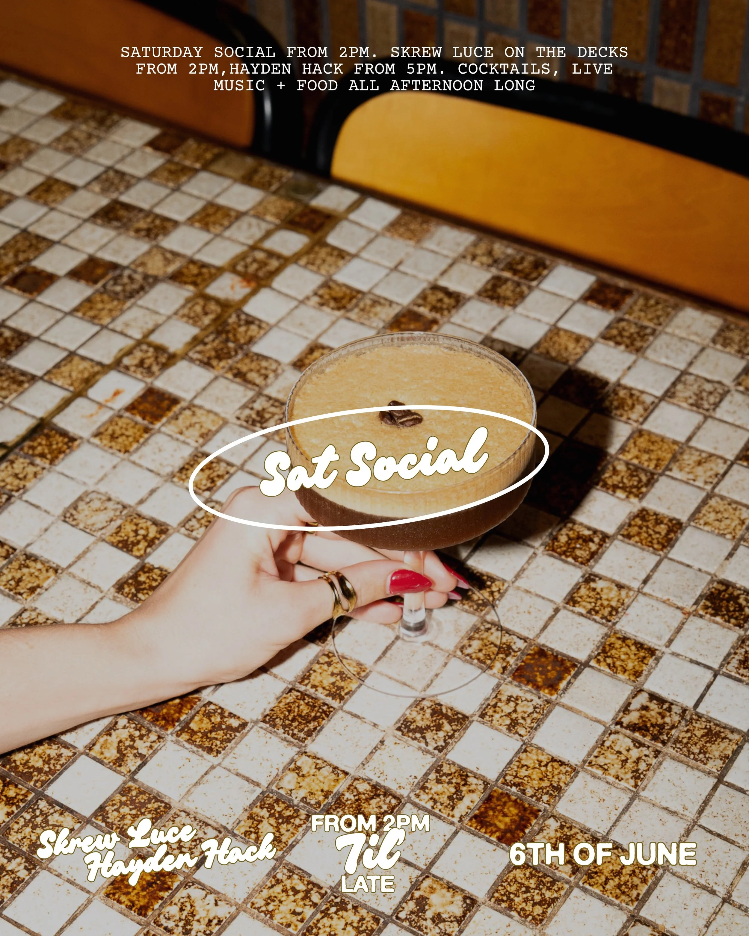 SAT SOCIAL 🪩💃 THIS SATURDAY FROM 2PM

@skrewluce reckons there&rsquo;s no better way to spend a Saturday afternoon, and honestly, we agree.

@skrewluce is behind the decks starting from 3PM tomorrow, join us for an afternoon of good company, food +