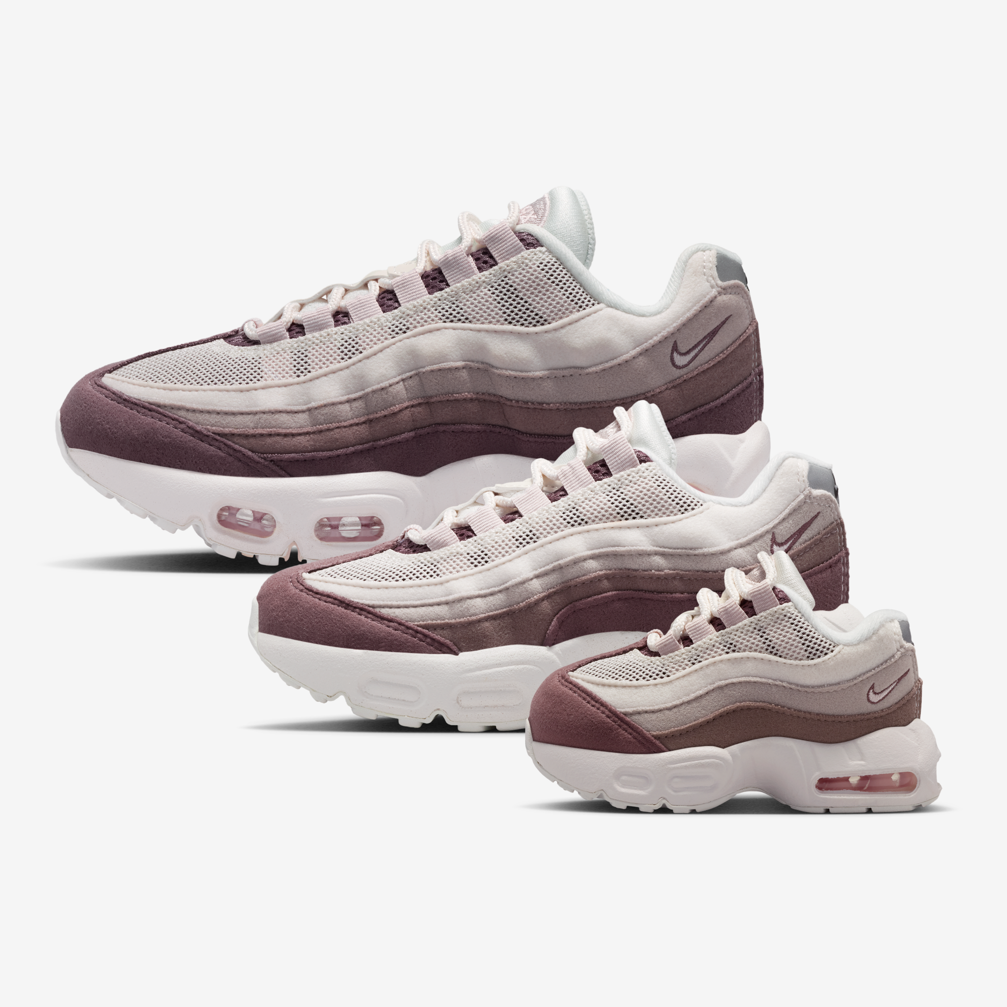 Kids Air Max 95 Arrive In A Soft Phantom & Silt Red Palette