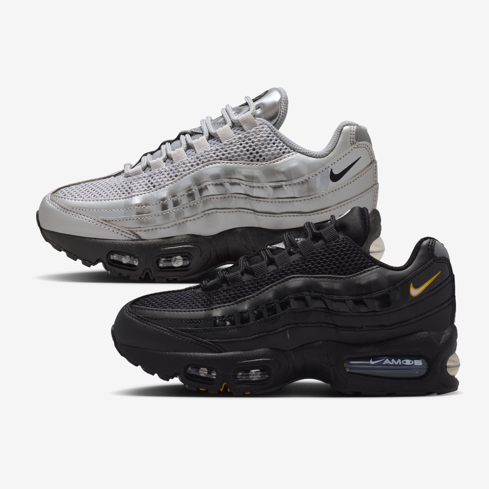 The New Air Max 95 Surfaces With Total 90–Inspired Design Cues In Metallic Silver & Black