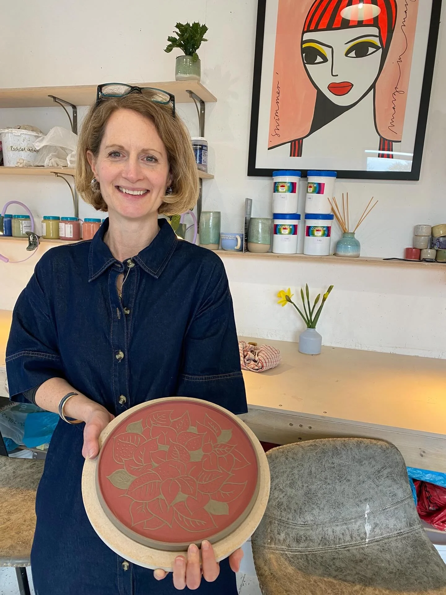 Sgraffito workshop for a private party today. We love seeing the different designs people come up with! @tonyhayphoto @bigpatch @joynscath