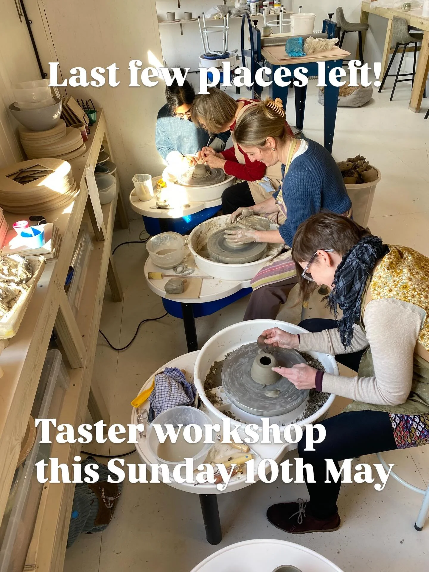 Join us at The Mud Rooms for our 3-hour pottery taster workshop on Sunday, 10th May, 9am-12noon.

Create a slab-built piece and make a bowl on the wheel. It&rsquo;s the perfect opportunity to try out a new hobby and to have two fabulous ceramic maste
