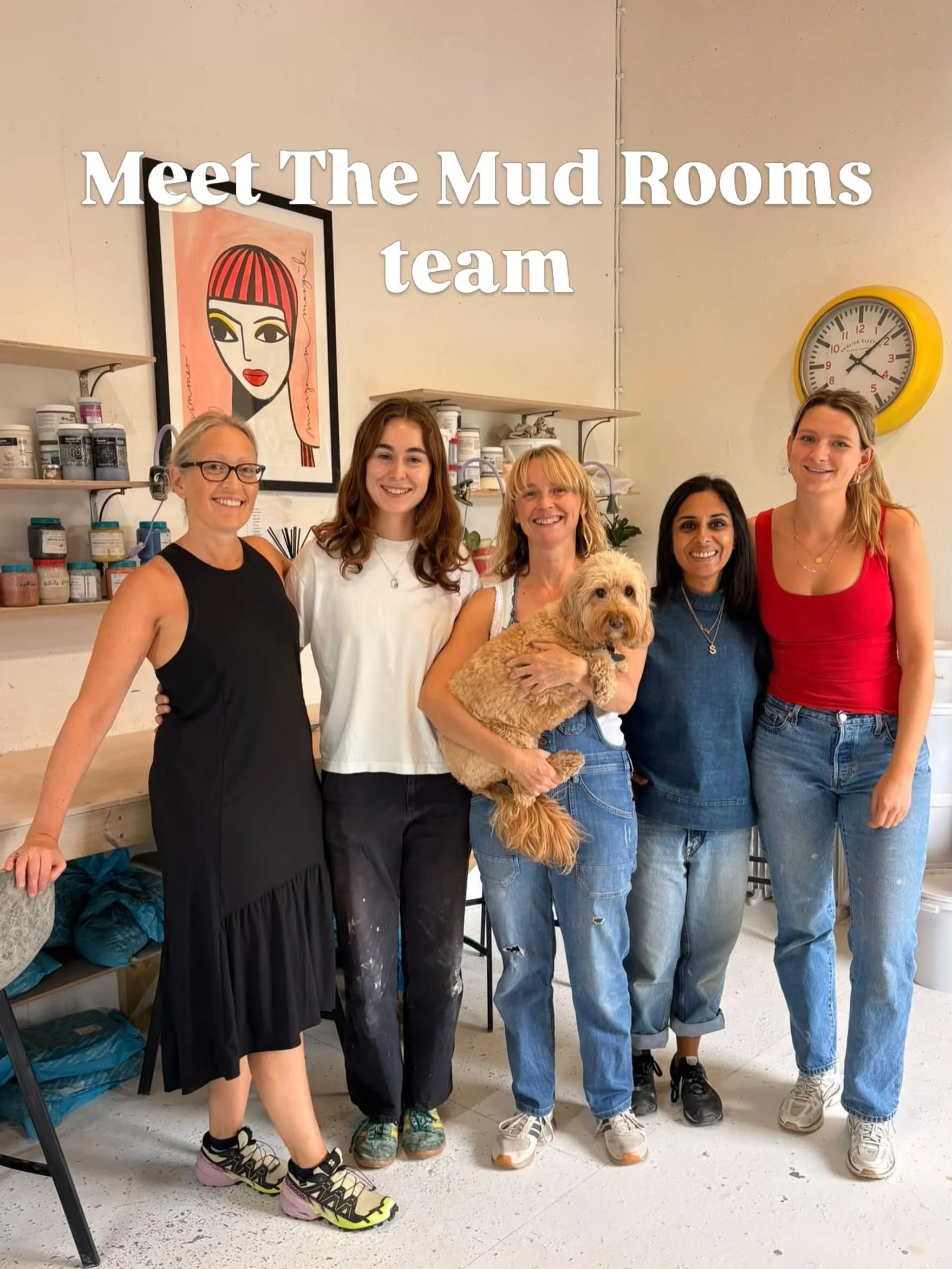 (Thanks for the audio suggestion Instagram. Spot on.)

So this is us! Andie @andiehaycock, Flora, Beth, Shazia @shaziakhantootal and Jess @messyware 

👋 

Oh, and Nibs. 🐾 

Thought it might be nice to pop this up here to say hello. Hello!

#pottery
