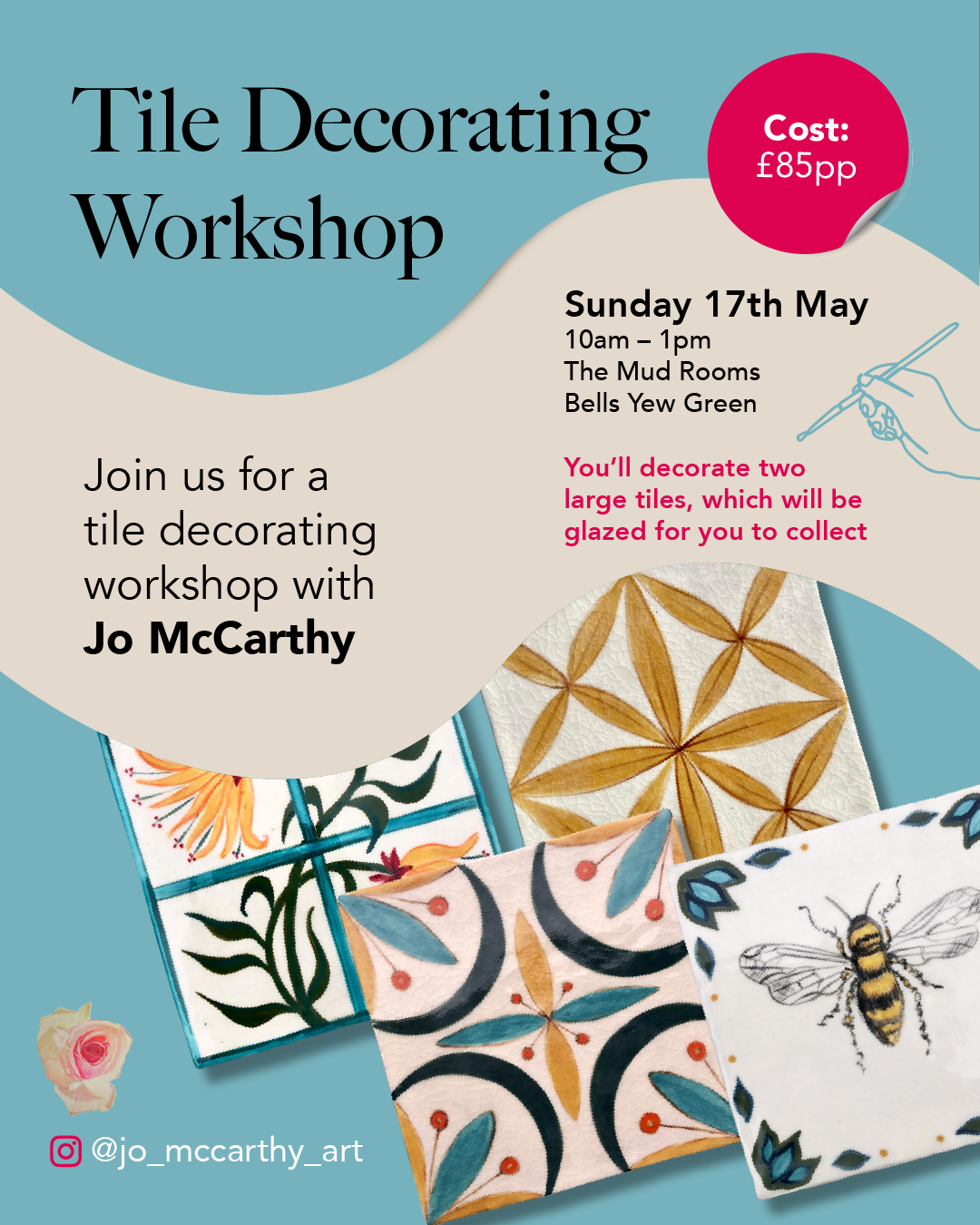 Tile decorating workshop - Sunday 17th May - 10am-1pm