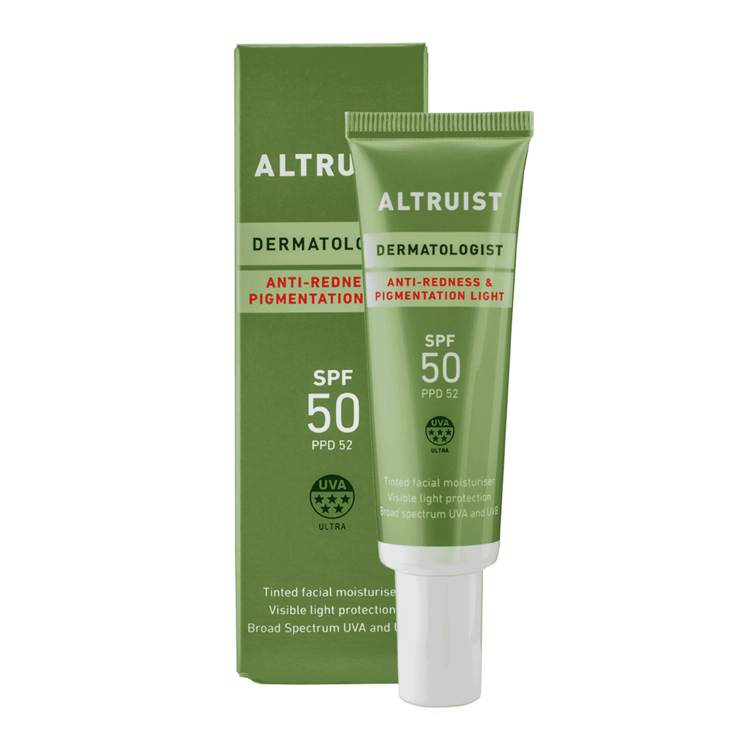 ALTRUIST Dermatologist Anti-Redness and Pigmentation Moisturiser SPF 50 | Tinted Facial Moisturiser | 30ml