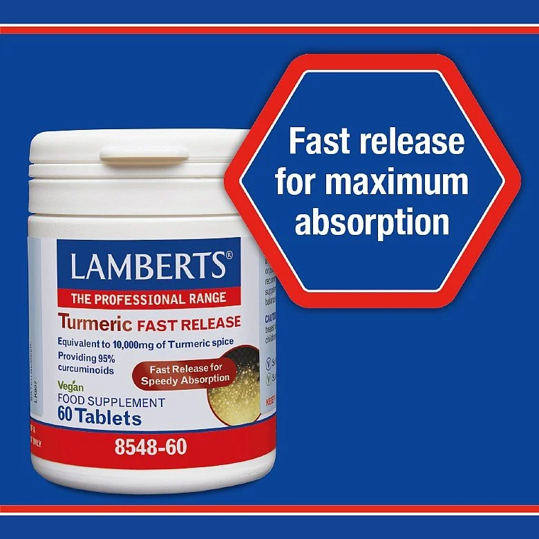 Lamberts Turmeric 10g Fast Release Vegan 60 Tablets