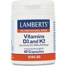 Lamberts Vitamin D3+K2 1000iu/90mcg Vegan 60 Tablets