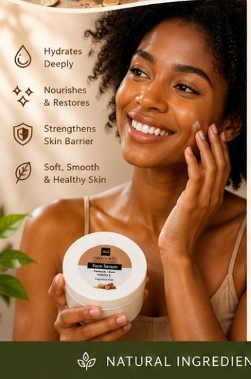 JKG Organic l Fragrance-Free Face Serum with Colloidal Oats for Itchy & Sensitive Skin | Calming, & Hydrating 70G