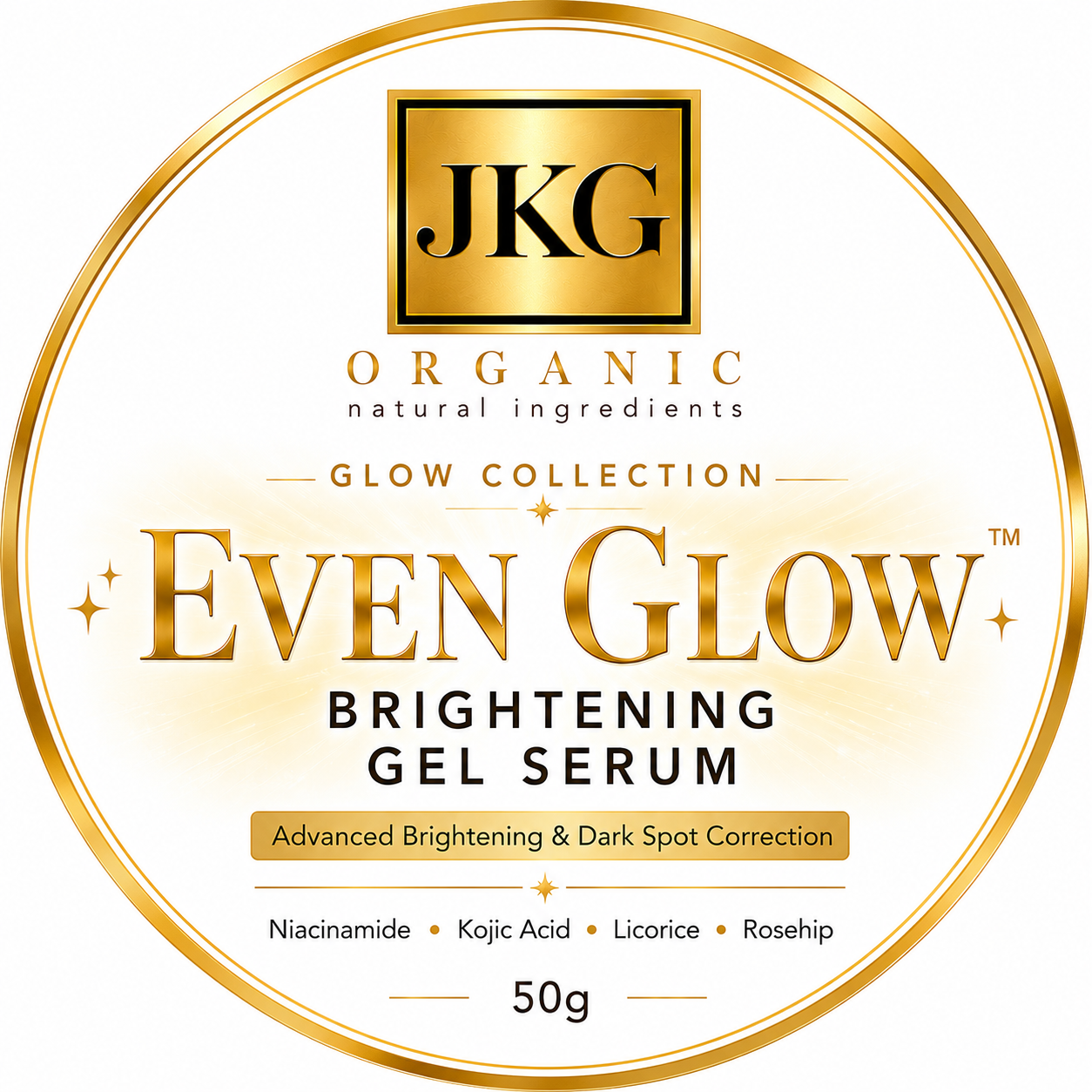 Even Glow Brightening Gel Serum | Dark Spot Corrector for Hyperpigmentation | JKG Organic