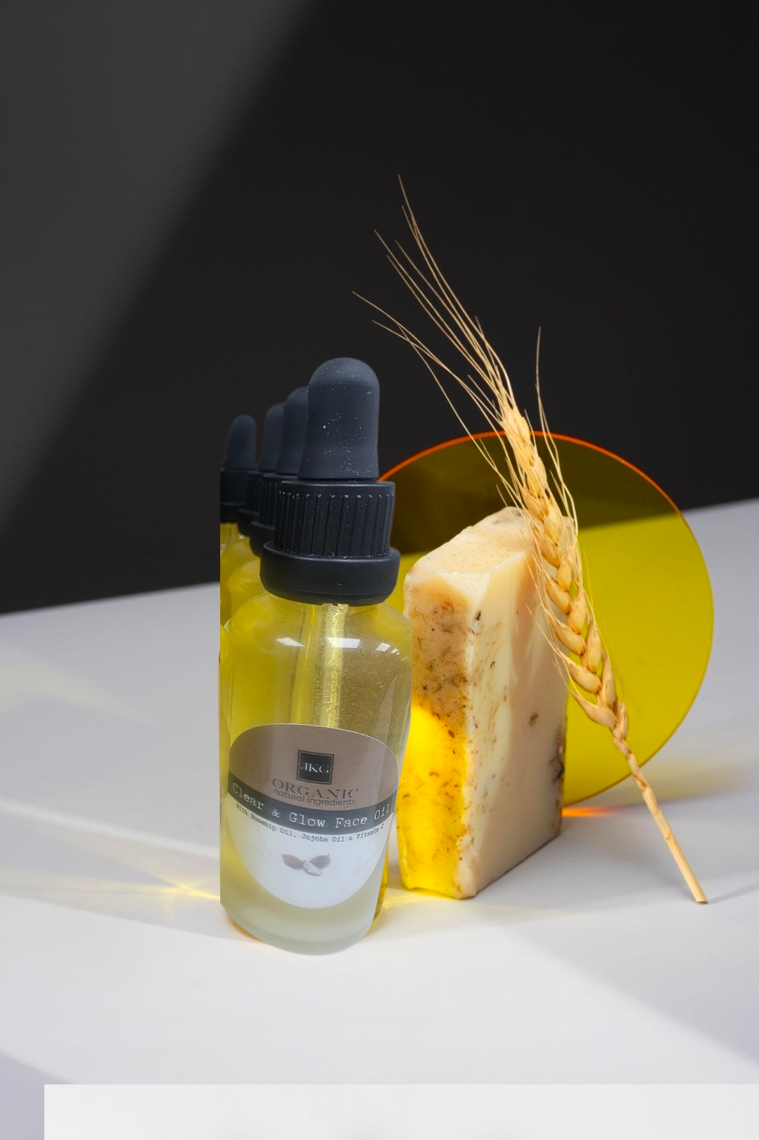 JKG Organic l Clear & Glow Face Oil with Rosehip | Brightening Facial Oil (86g)