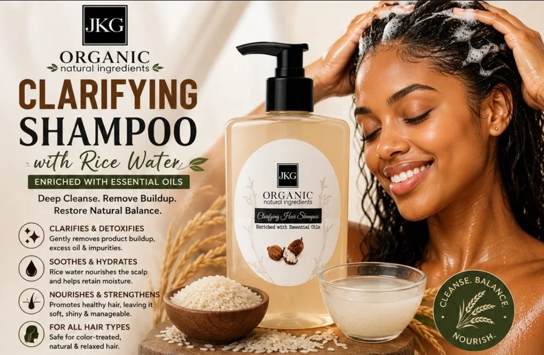 JKG Organic l Rice Water Clarifying Shampoo l Detoxify for All Hair Types (300G)