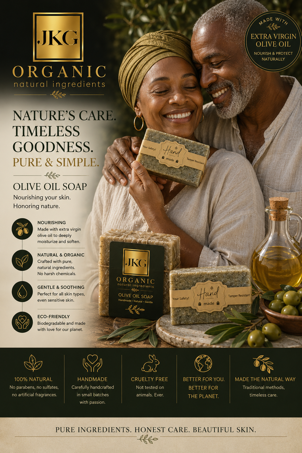 Olive Oil Soap | Handmade Natural Soap for Dry & Sensitive Skin | JKG Organic