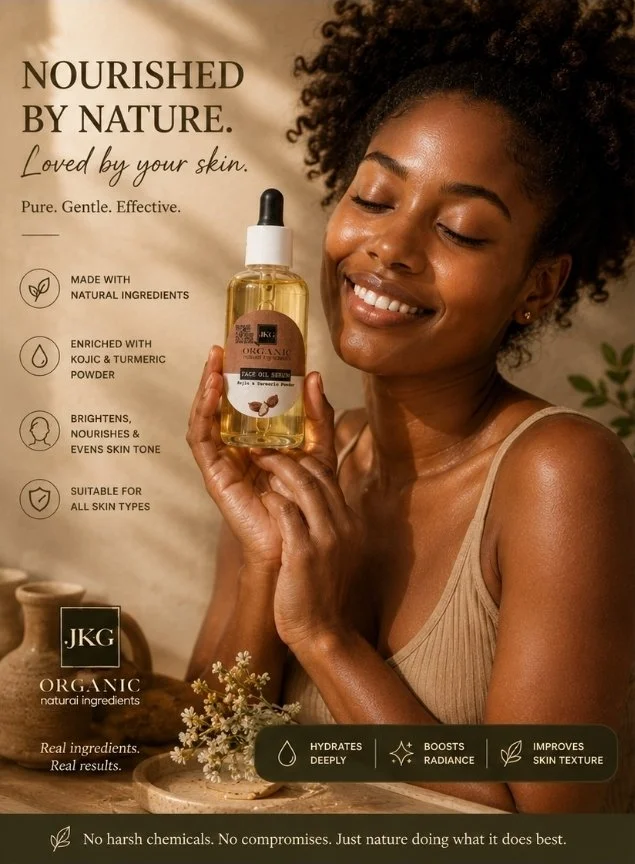 JKG Organic l Radiant Glow Face Oil Serum with Turmeric & Niacinamide – 86g