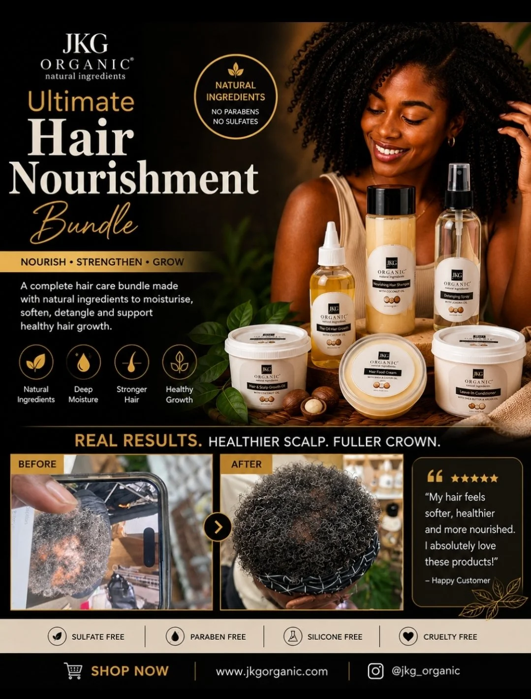 JKG Organic l Ultimate Hair Nourishment Bundle