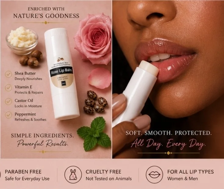 JKG Organic l Rose & Shea Lip Balm (5G Tube)