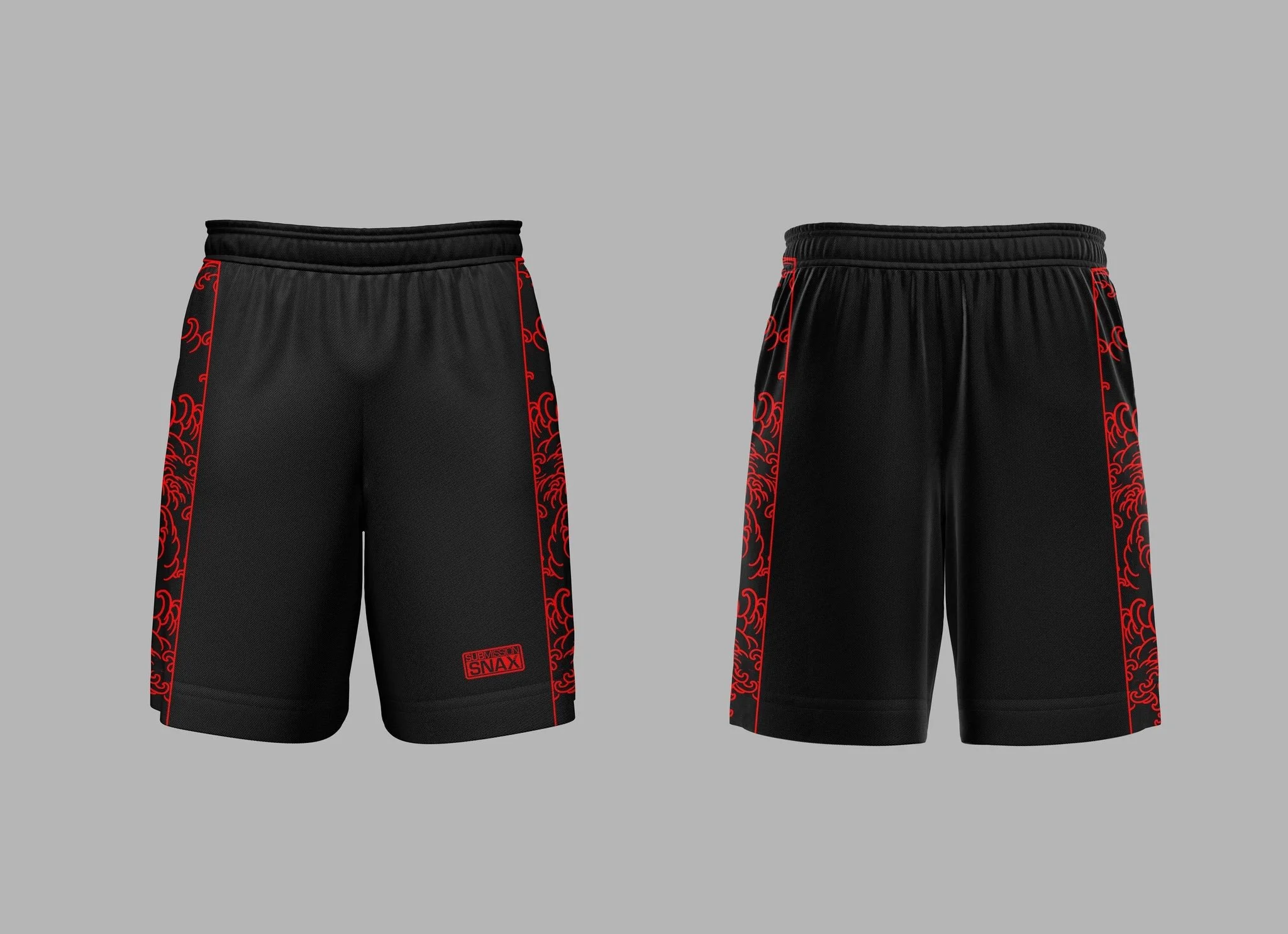 Submission Snax Shark Shorts Red & Black