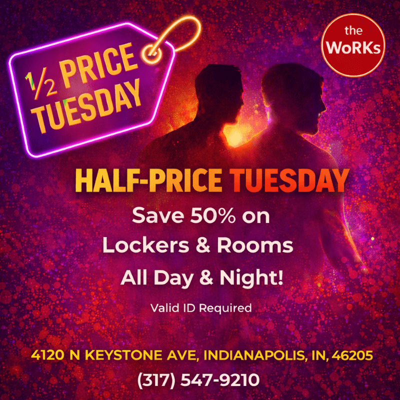 <span class="sqsrte-text-color--accent">1/2 Price Tuesday at The Works – Weekly 6 AM for 24 Hours</span>