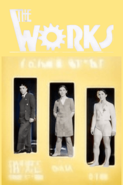 Vintage-inspired yellow promotional graphic for The Works Indianapolis featuring retro logo artwork and black-and-white portrait images.