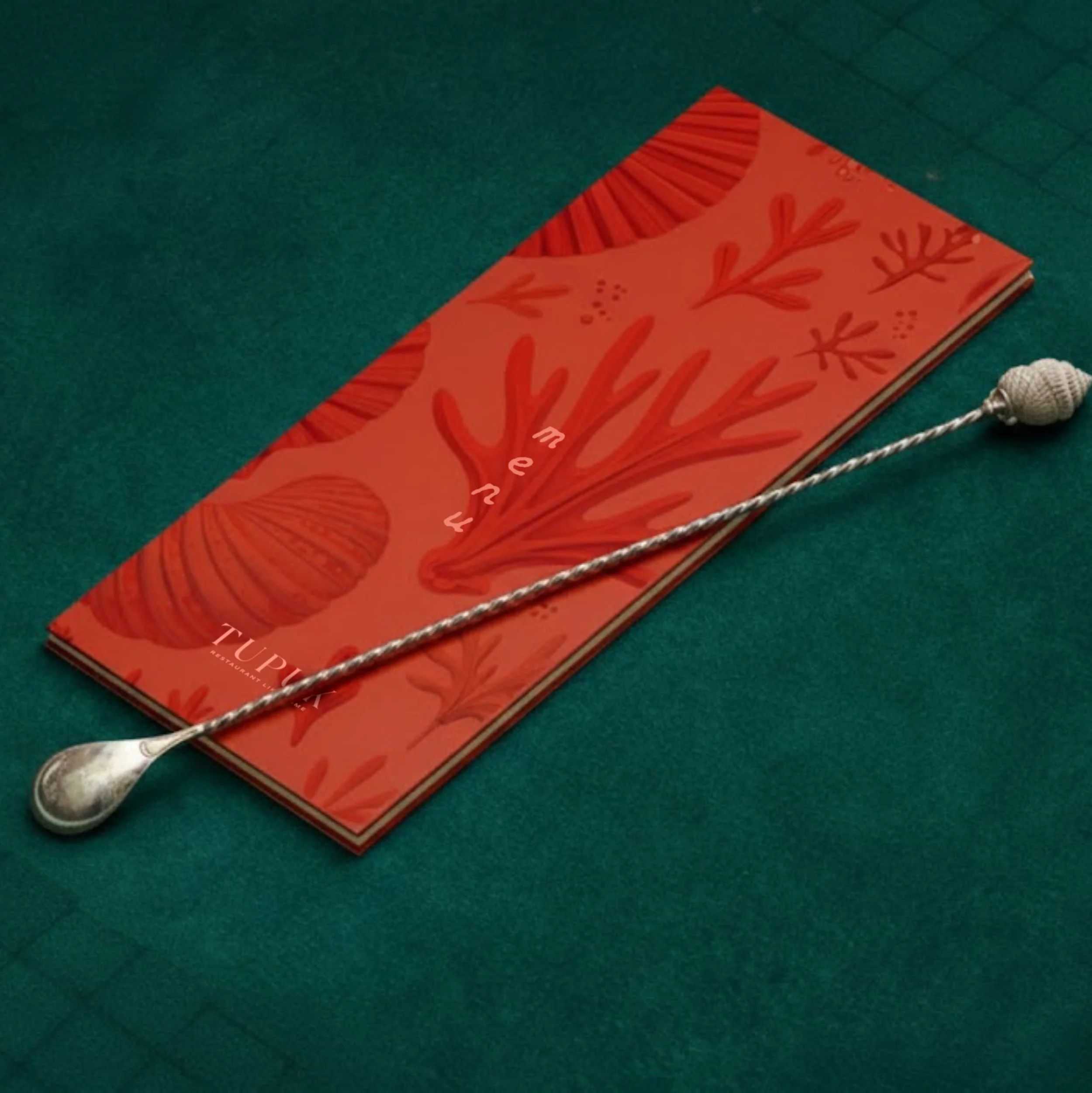 Design of shell pattern for a menu cover