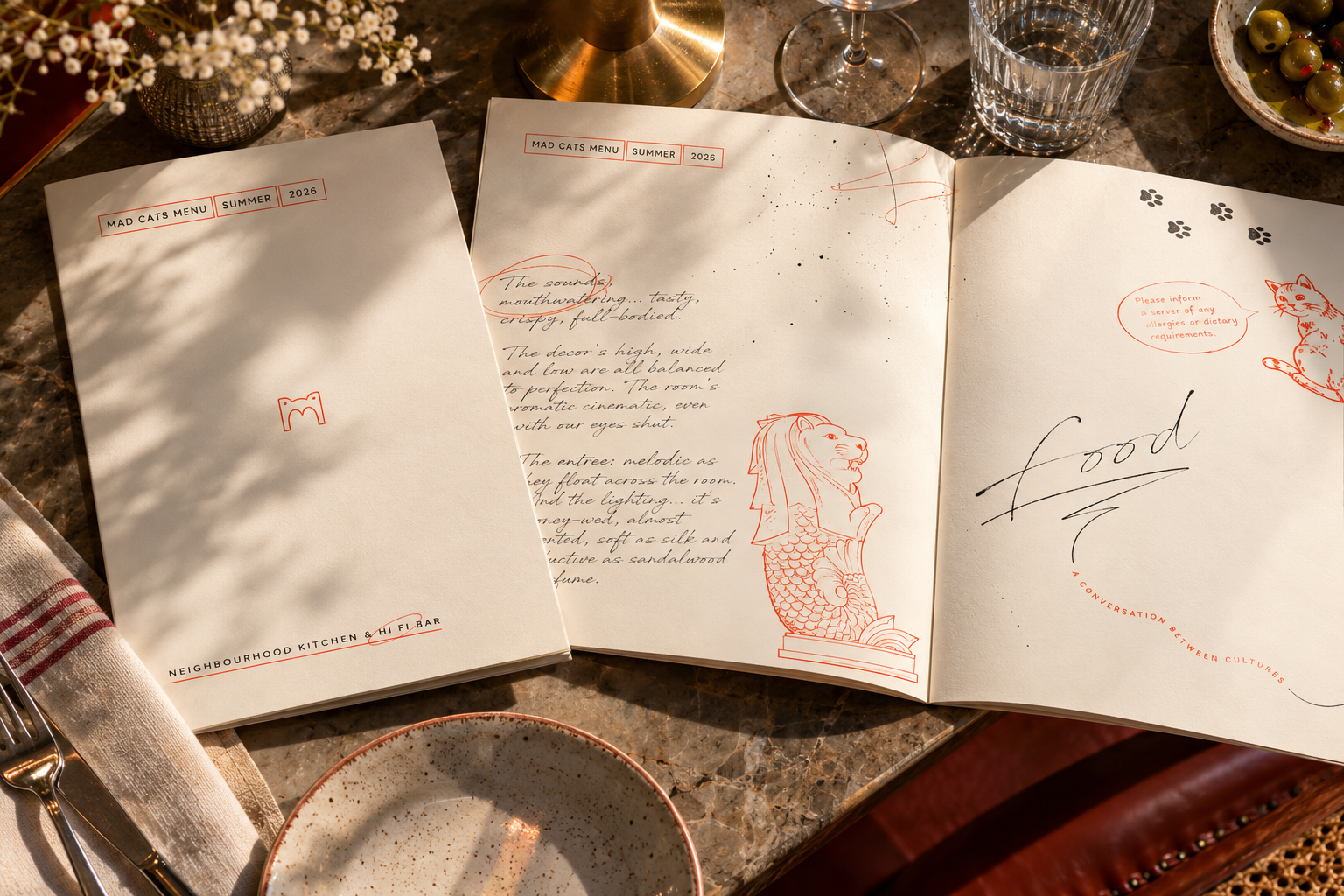 Menu for a cool neighbourhood Restaurant & Hi-Fi Bar