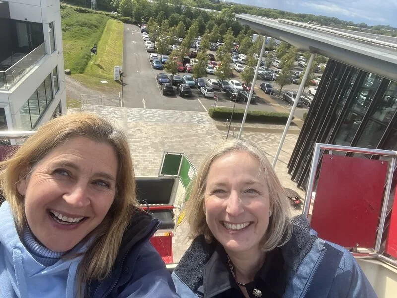 Jo Mavridis & Kate Clarke discussing Perimenopause on a Ferris Wheel