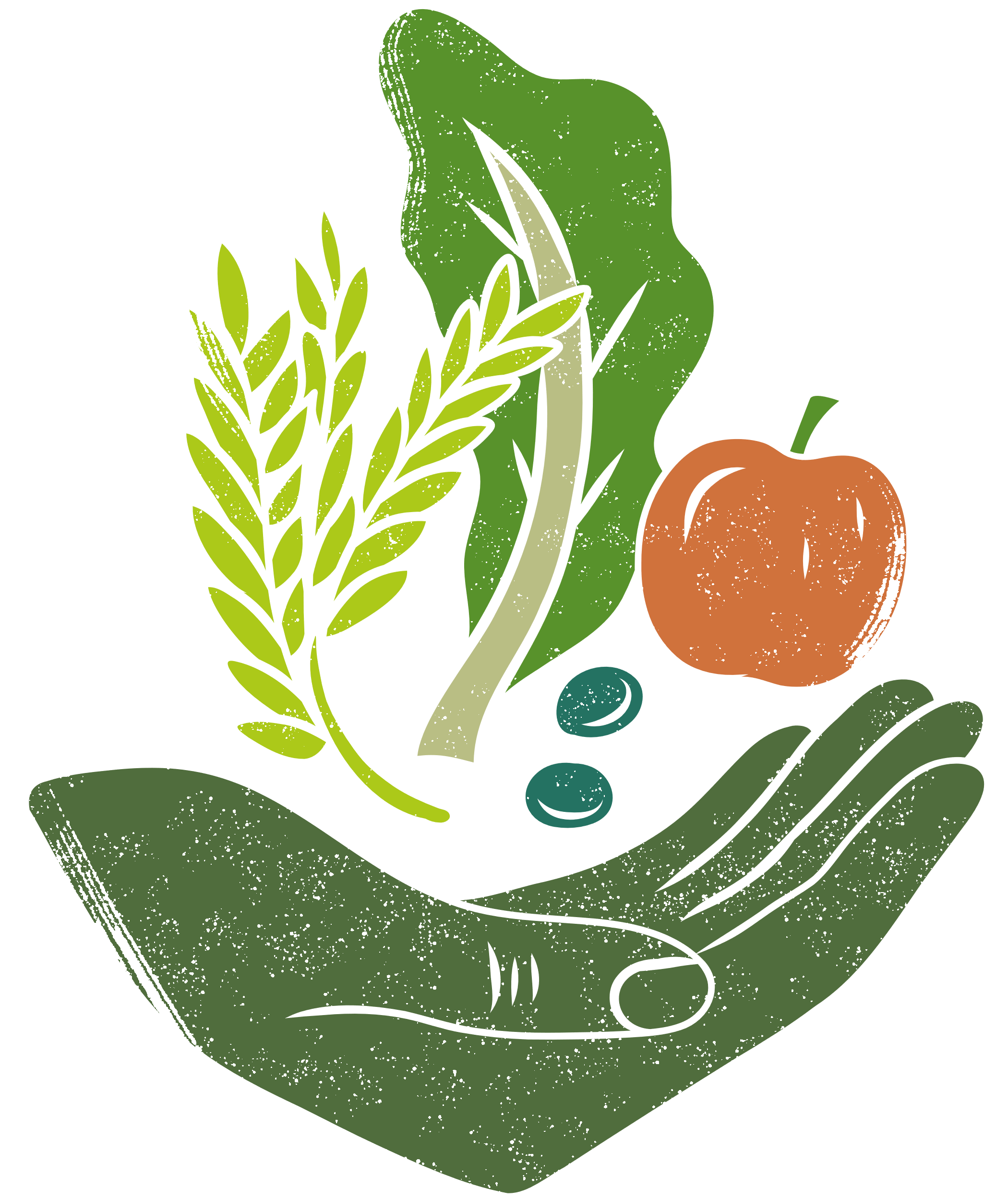 Bridport Food Matters_Logo_Block Print_Full Palette_Dark Green Hand.png