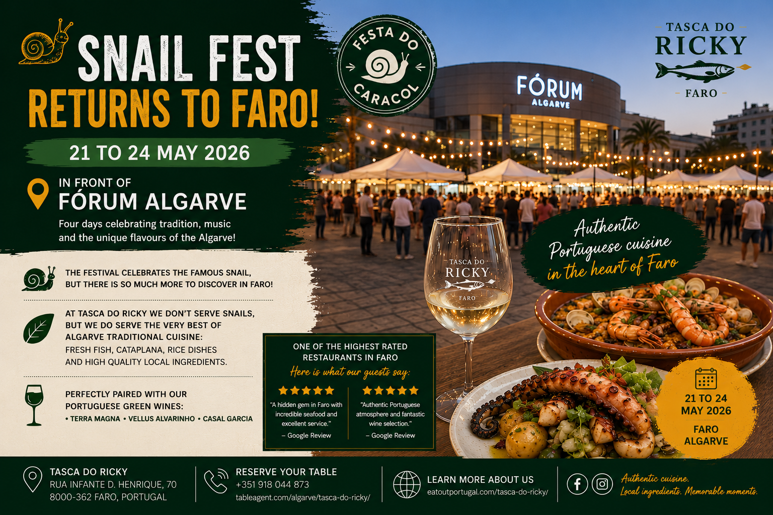 Festa do Caracol Returns to Faro in May 2026: Where to Eat Authentic Algarve Cuisine During the Festival