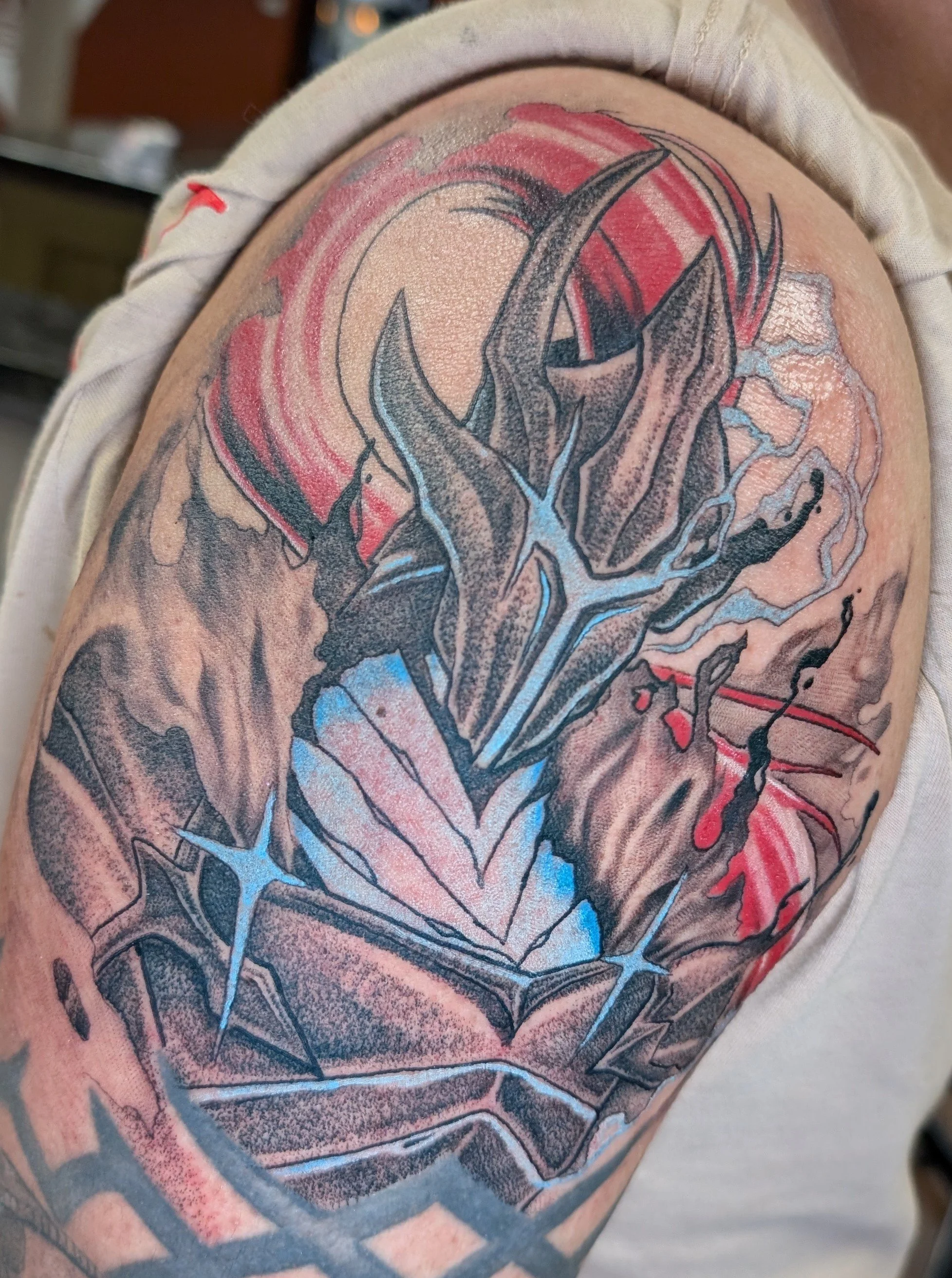 Dot Work Anime Tattoo