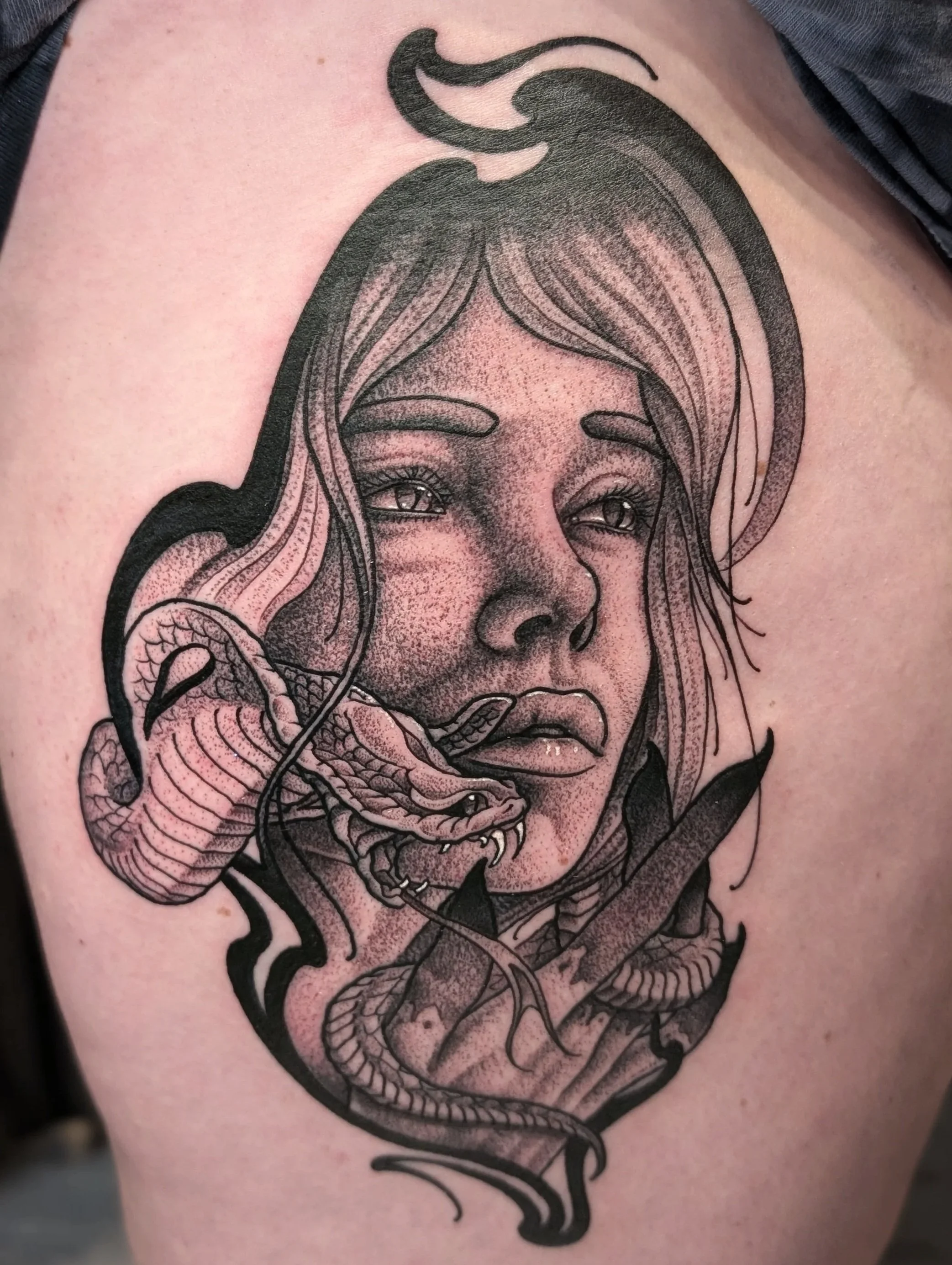 Dot Work Medusa Tattoo