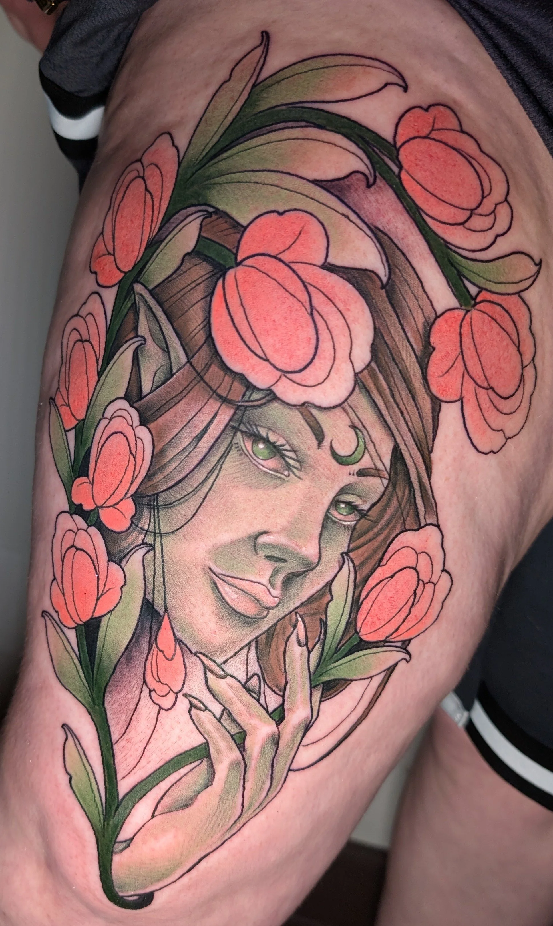 Neotraditional Forest Nymph Tattoo