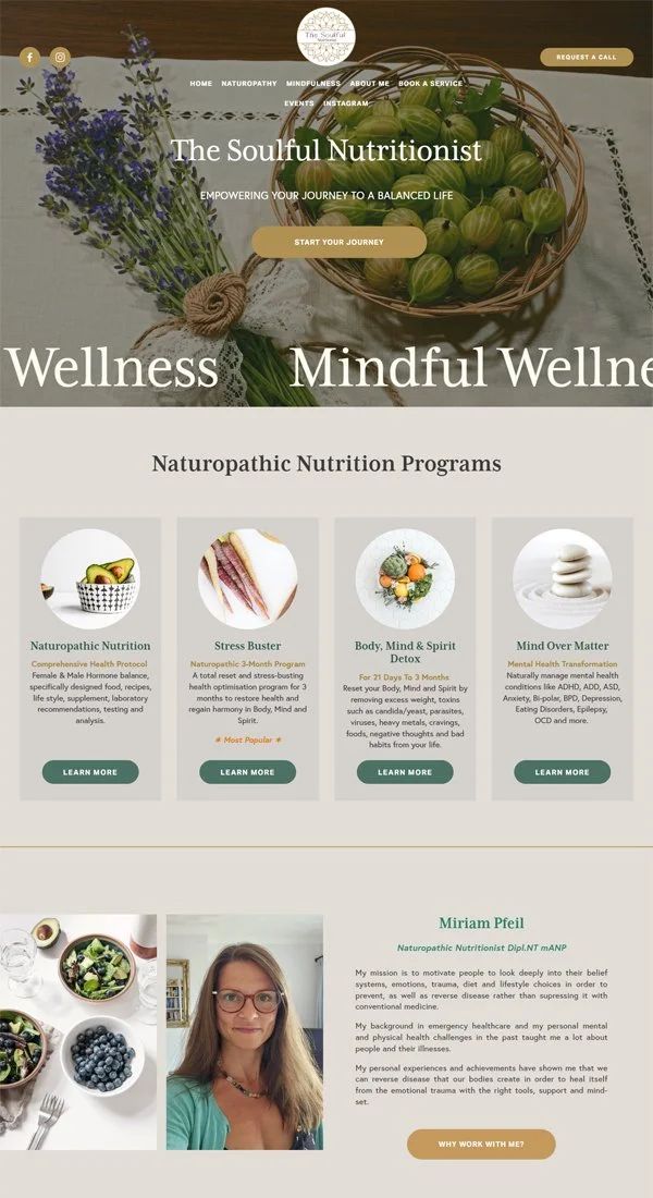 Website for a Nutritionist - Worthing-Brighton-Hove