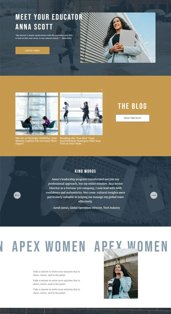 Training website for women managers