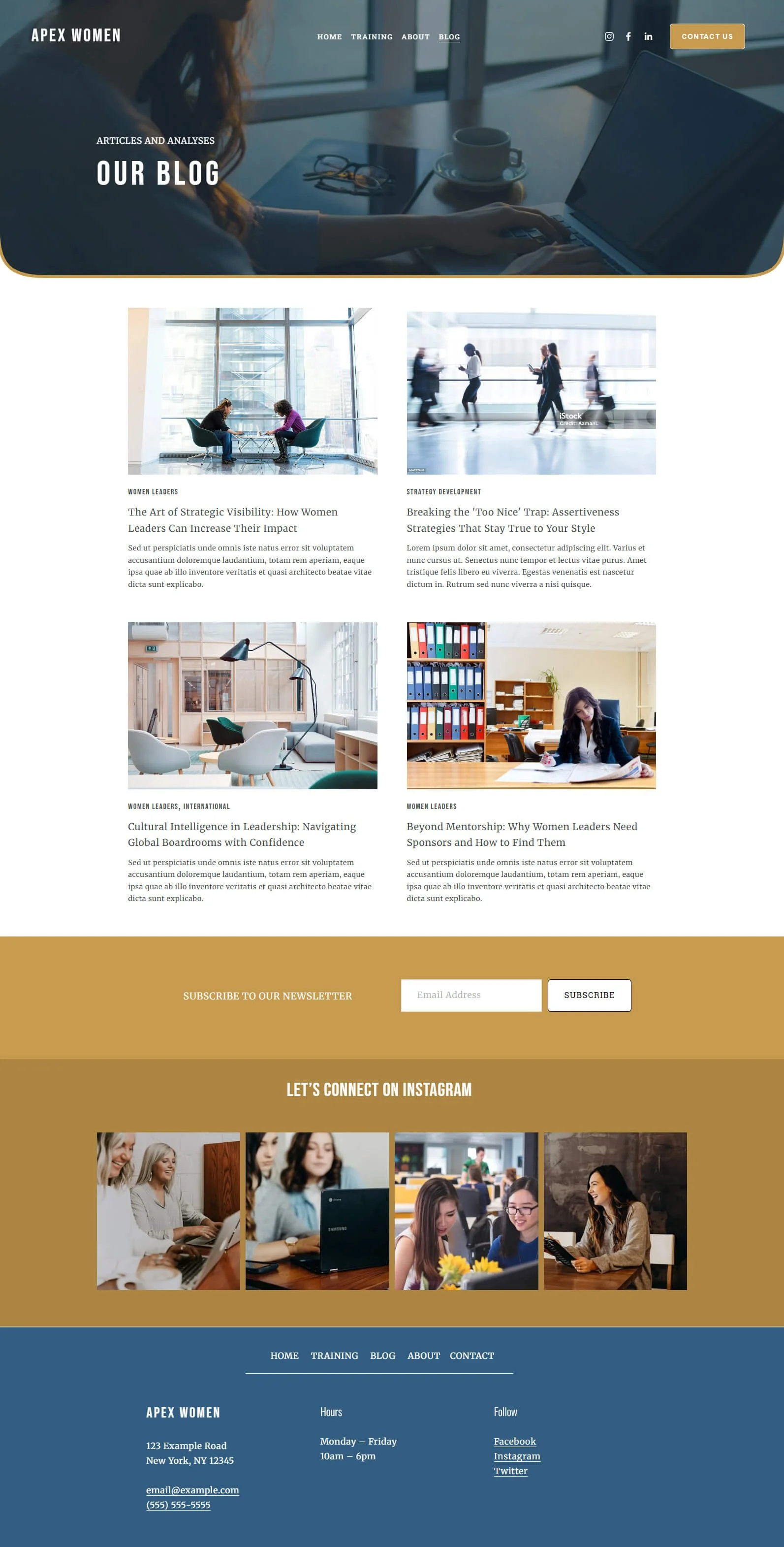 Leadership training - Blog page snapshot