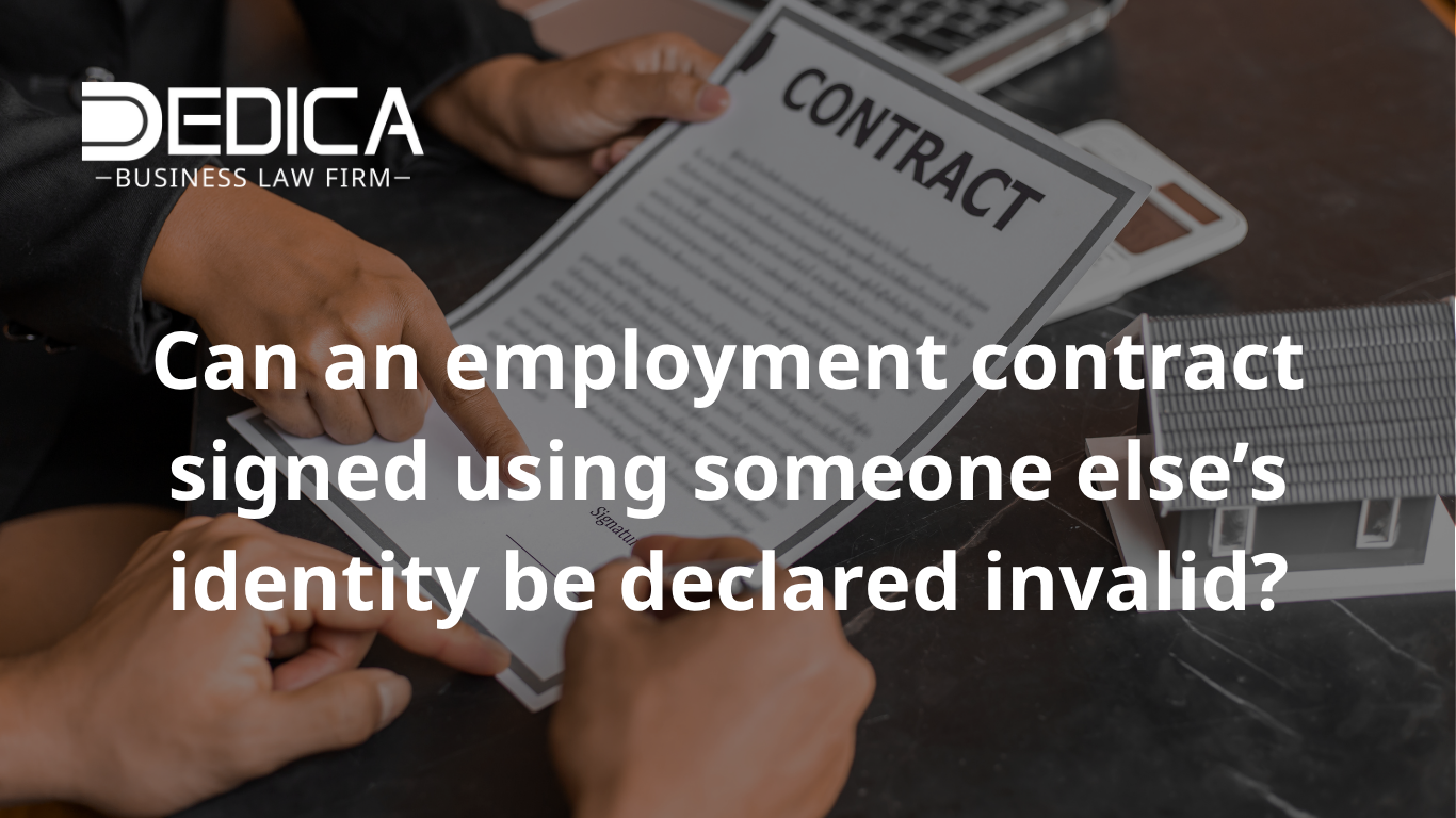 Can an employment contract signed using someone else’s identity be declared invalid?