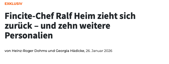 Press/ Coverage on Ralf Heim Transition from operational role transition  