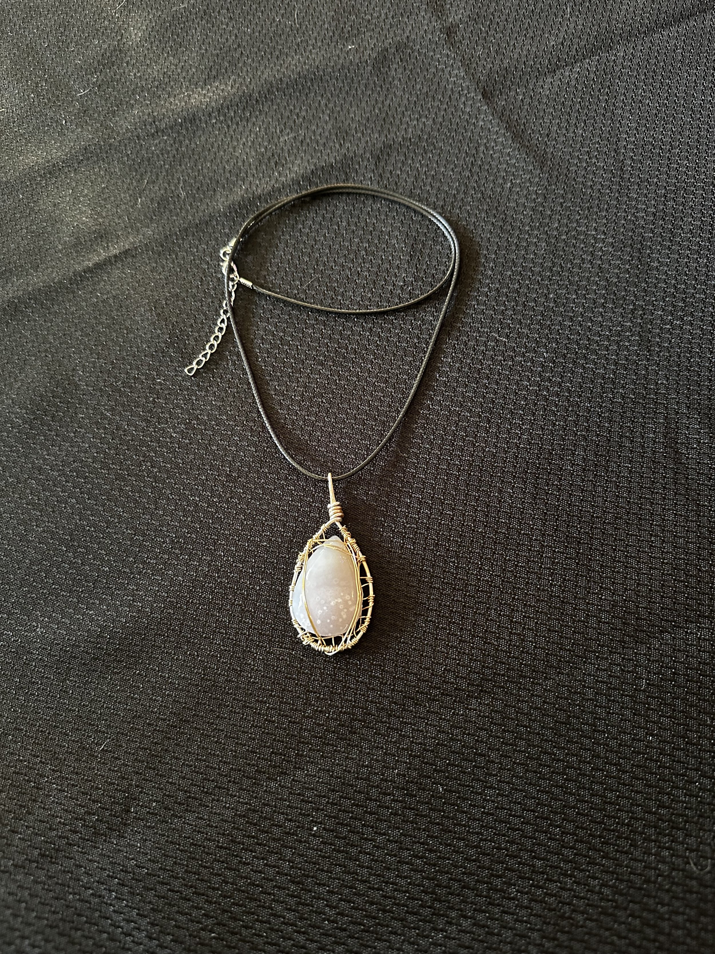 Wire wrapped agate necklace