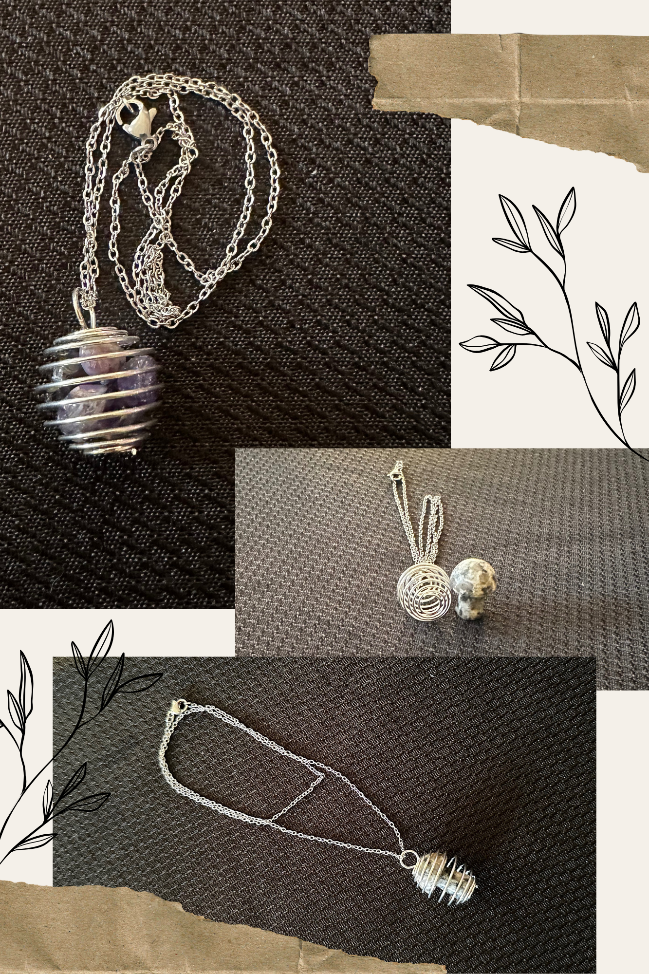 Mushroom in a cage necklace