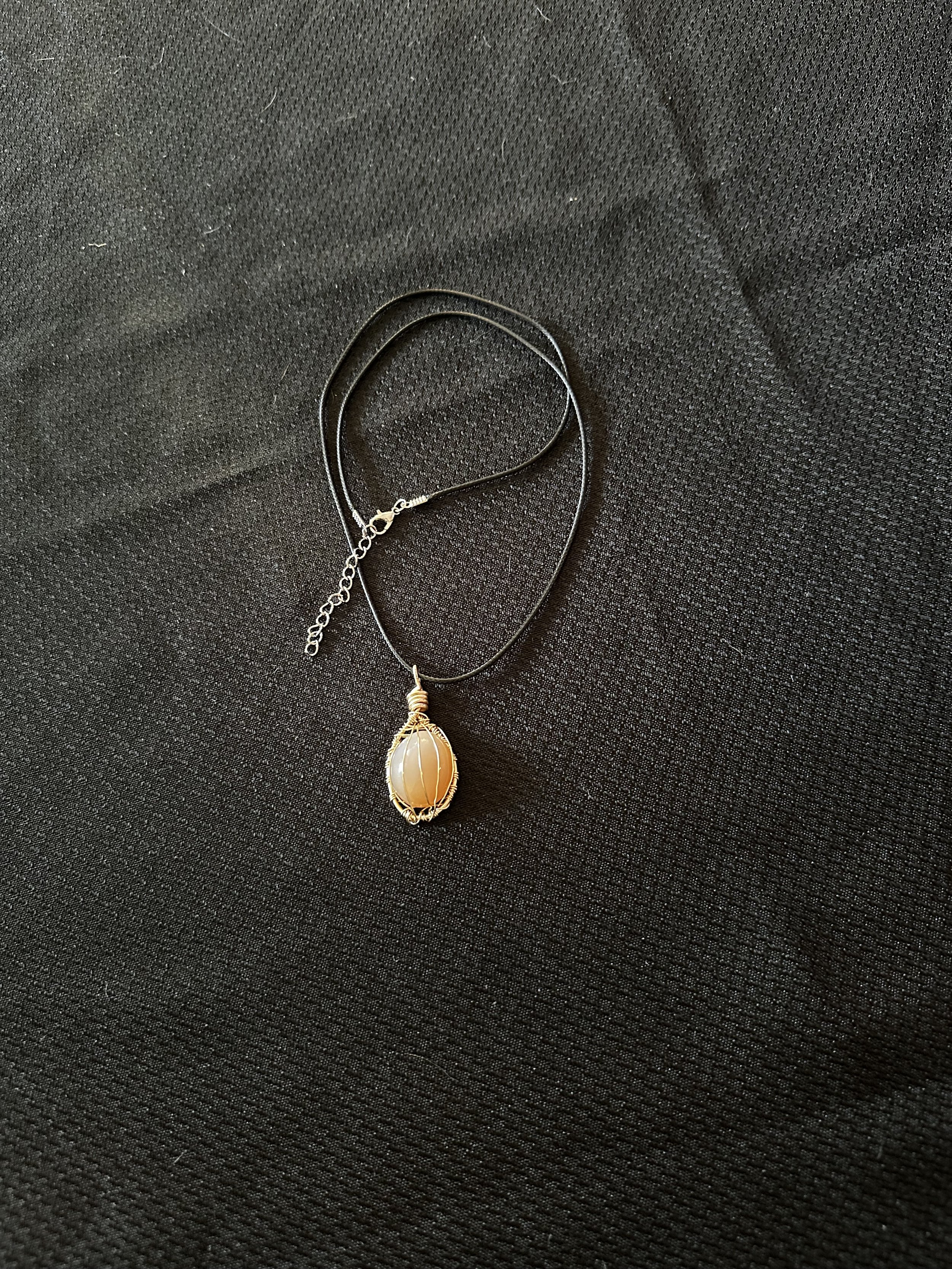 Wire wrapped carnelian necklace