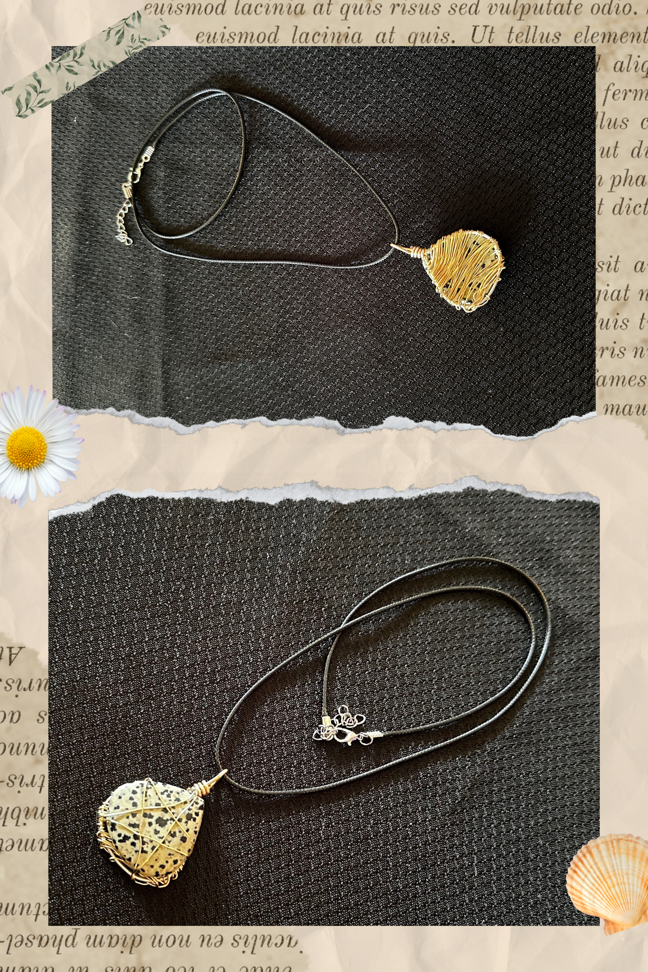 Dalmatian Jasper Wire wrapped necklace