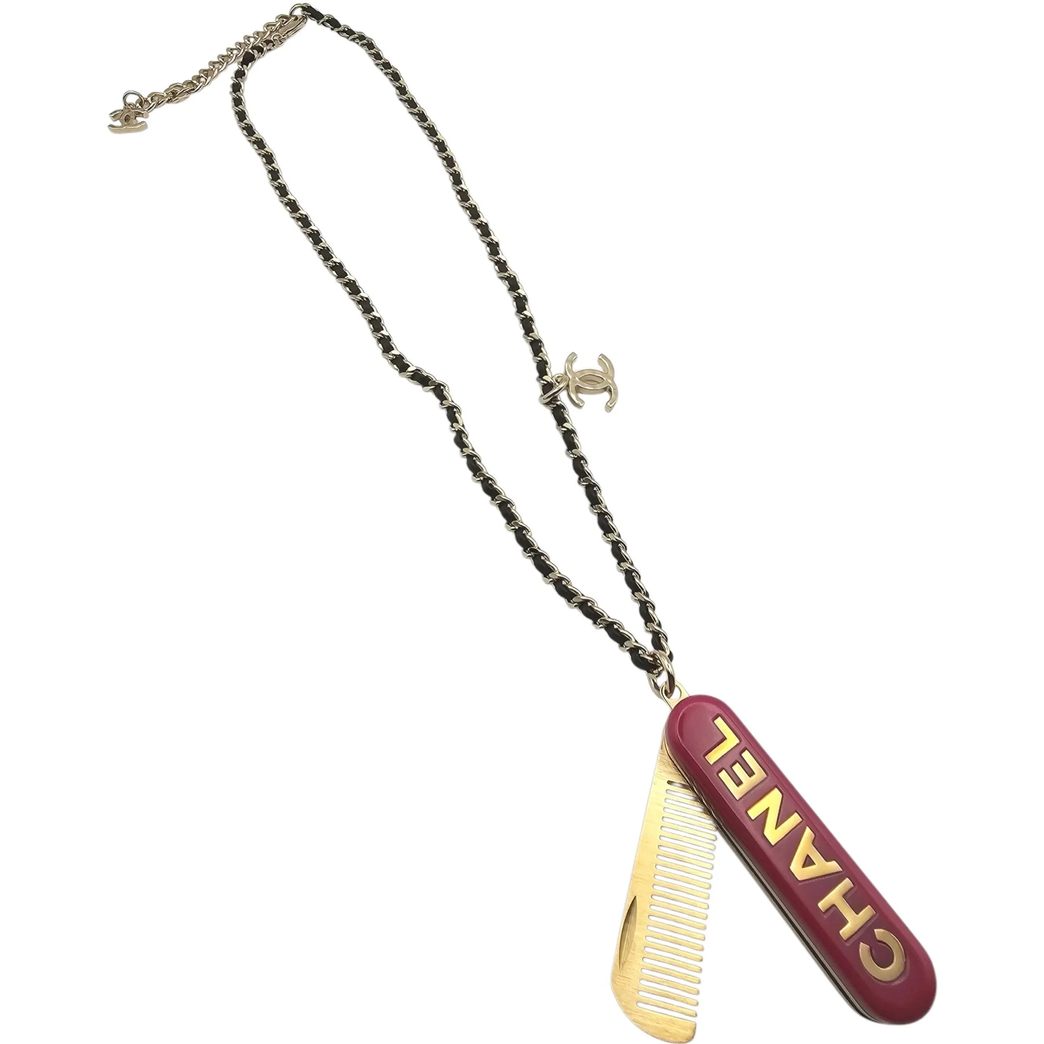 Chanel Pink Comb Necklace 22-23FW