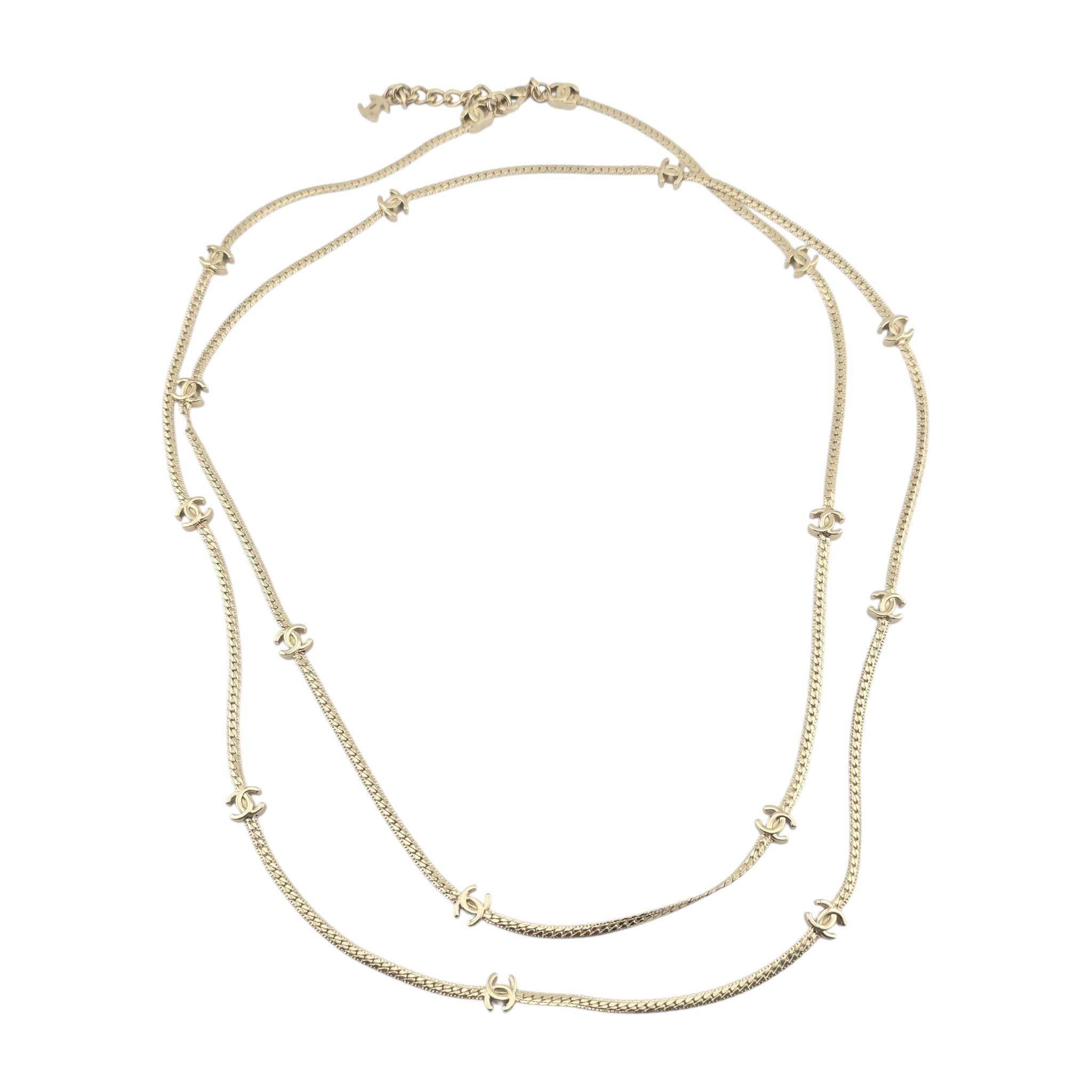 Chanel CC Gold Metal Long Necklace 2024