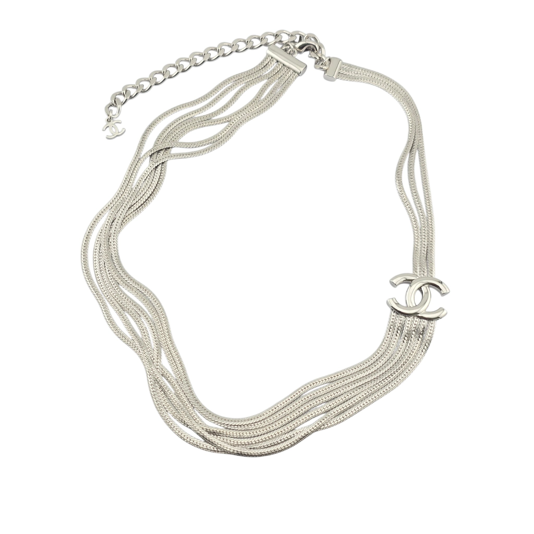 Chanel CC Silver Layer Necklace 2022